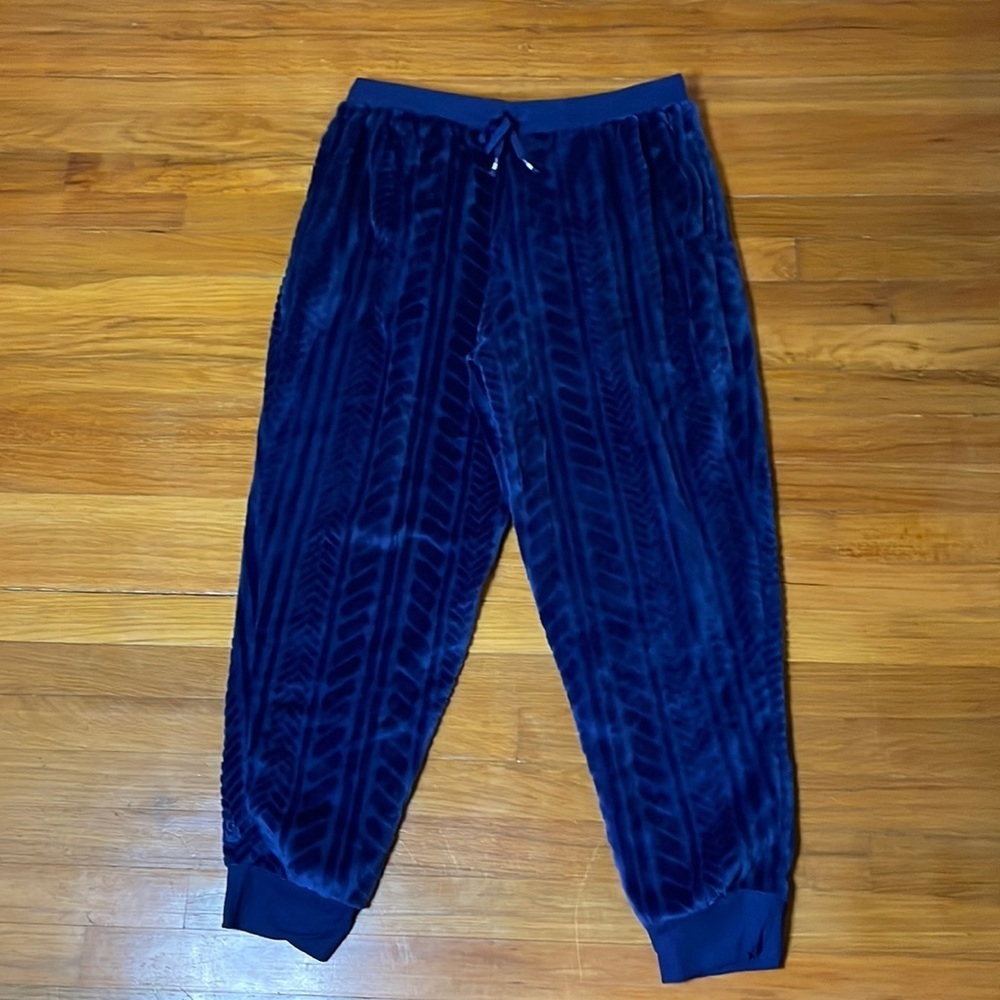 L Cuddl Duds Cable Plush Jogger Pajama Bottom DD21 6189